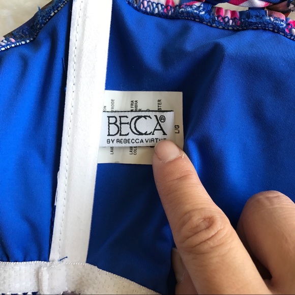 NWOT BECCA Graphic Print Halter Neck Tankini Top - Picture 5 of 5